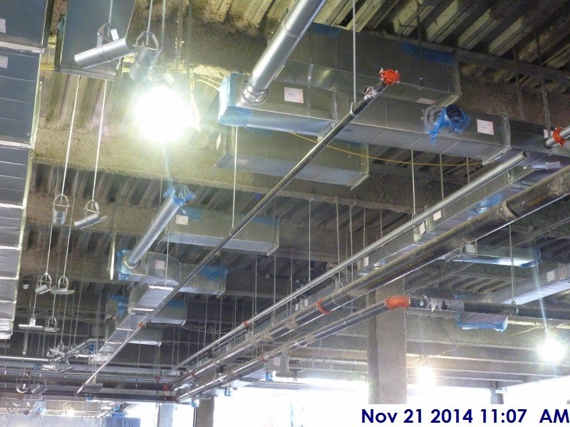 Installed sprinkler branches at the 1st floor Facing West